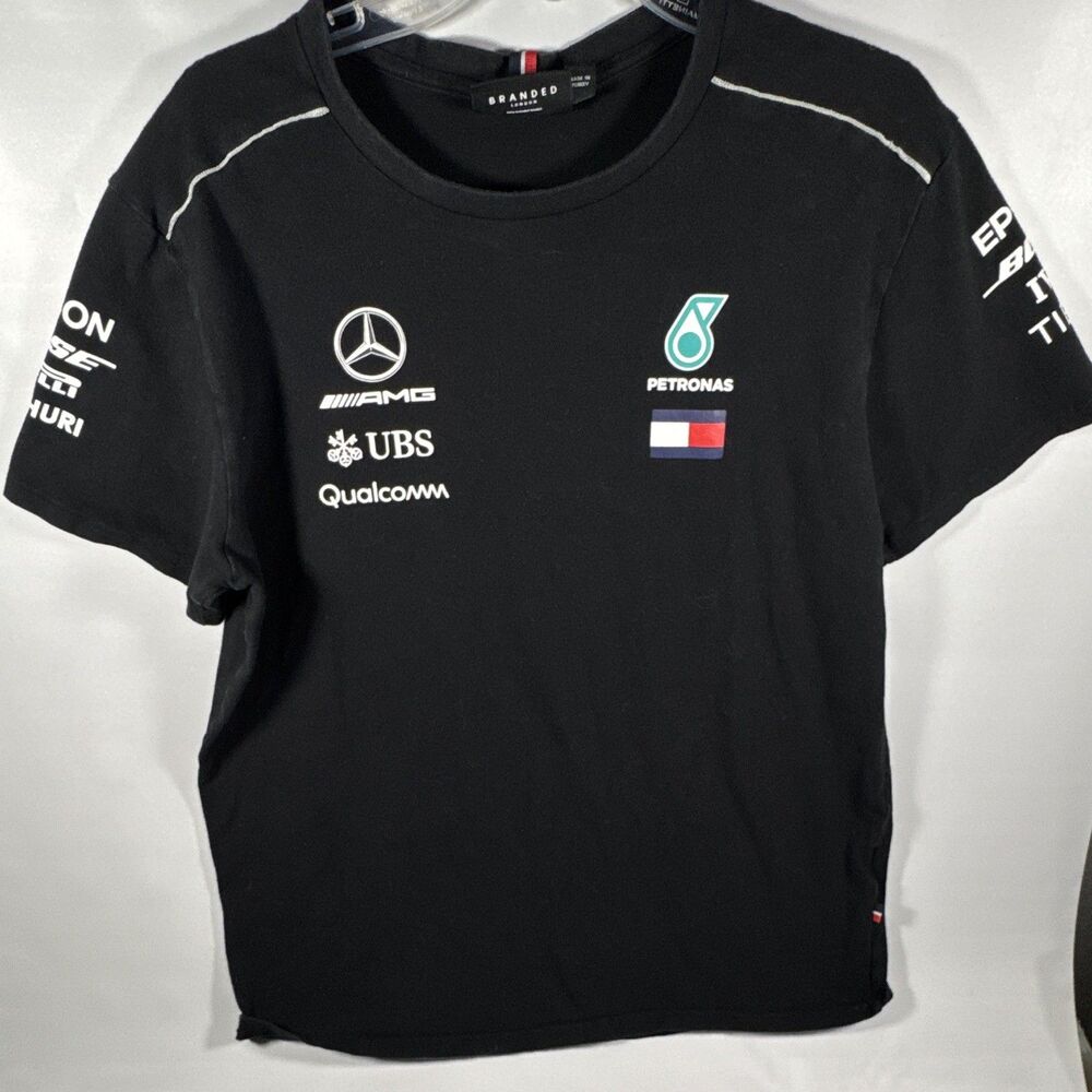 Branded London Mercedes AMG Petronas Motorsport Black Racing F1 Shirt Size Large